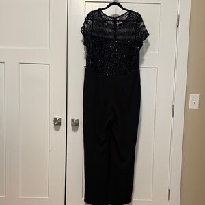 Adrianna Papell Black Sequin Jumpsuit